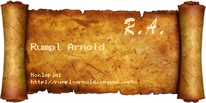 Rumpl Arnold névjegykártya